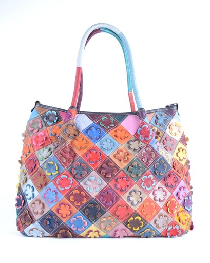 [552681 | Multicolor] Leather handbag  | Flowers  | 552681
