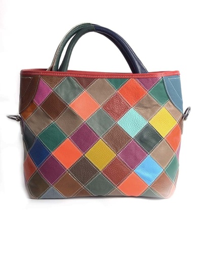 [552265] Leather handbag| Multicolor  |552265
