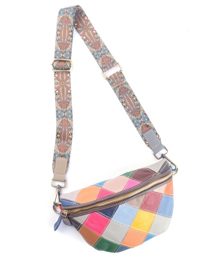 [552861 GEBLOKT] Lederen heuptas | Multicolor de unique | 552861