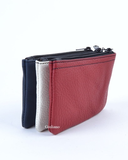 [300070] Leather wallet  |  3 compartments Tricolor